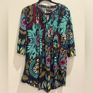 Reborn Black Multicolor Floral Blouse